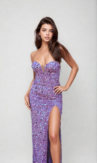 Aleta Strapless Long Sequin Prom Dress 1159