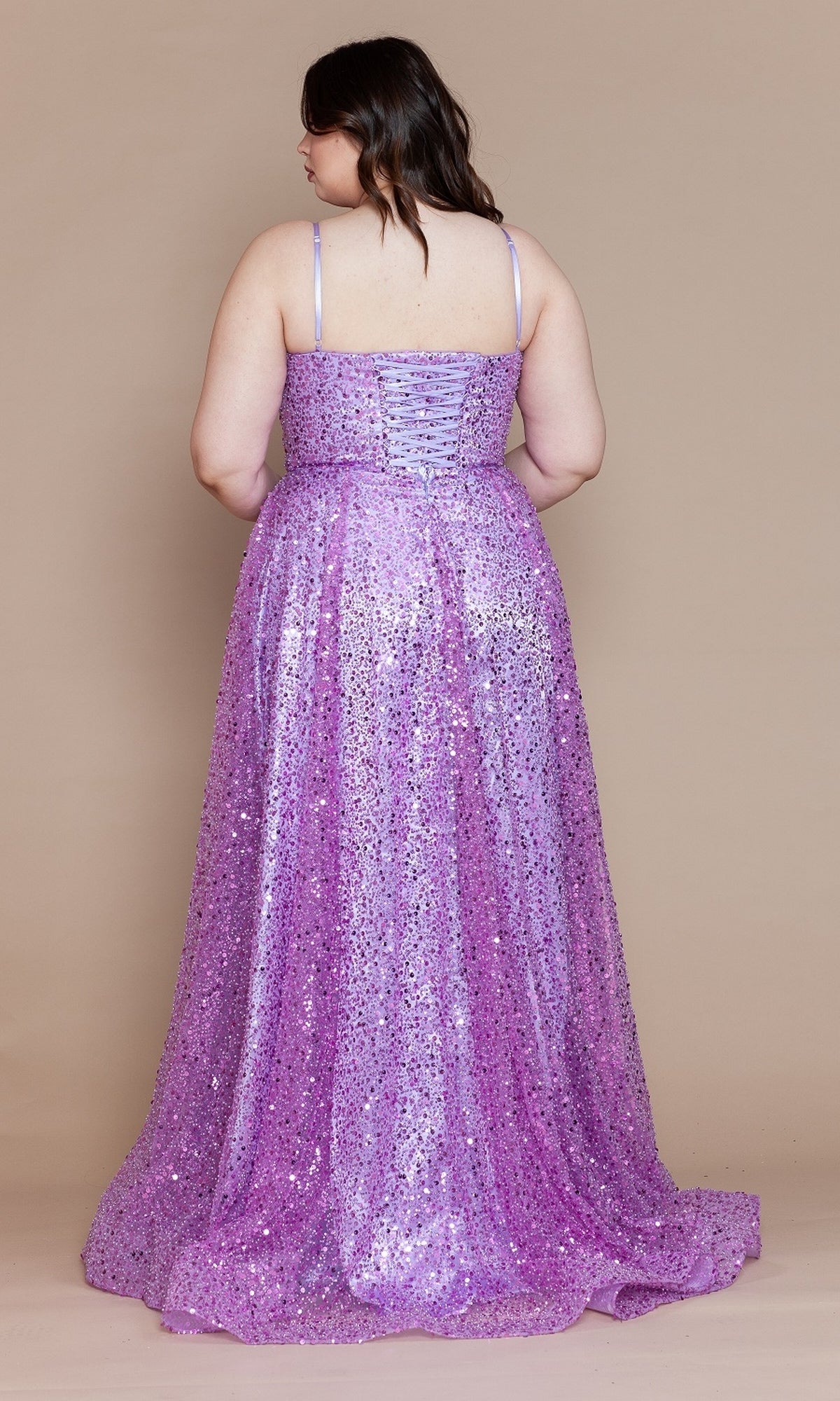 Sequin One-Shoulder Plus Long Prom Dress - PromGirl