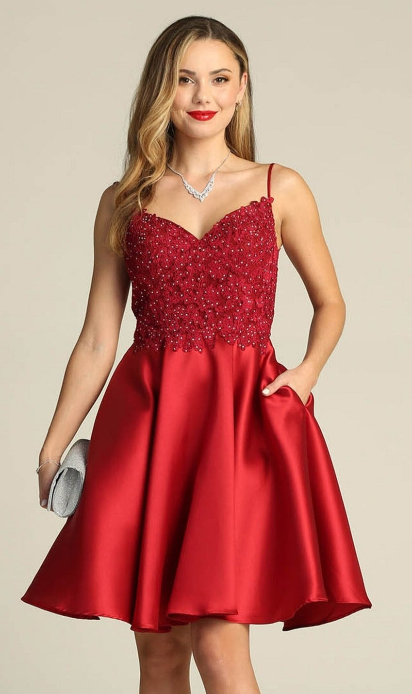 Beaded-Bodice Short A-Line Homecoming Dress XR6008