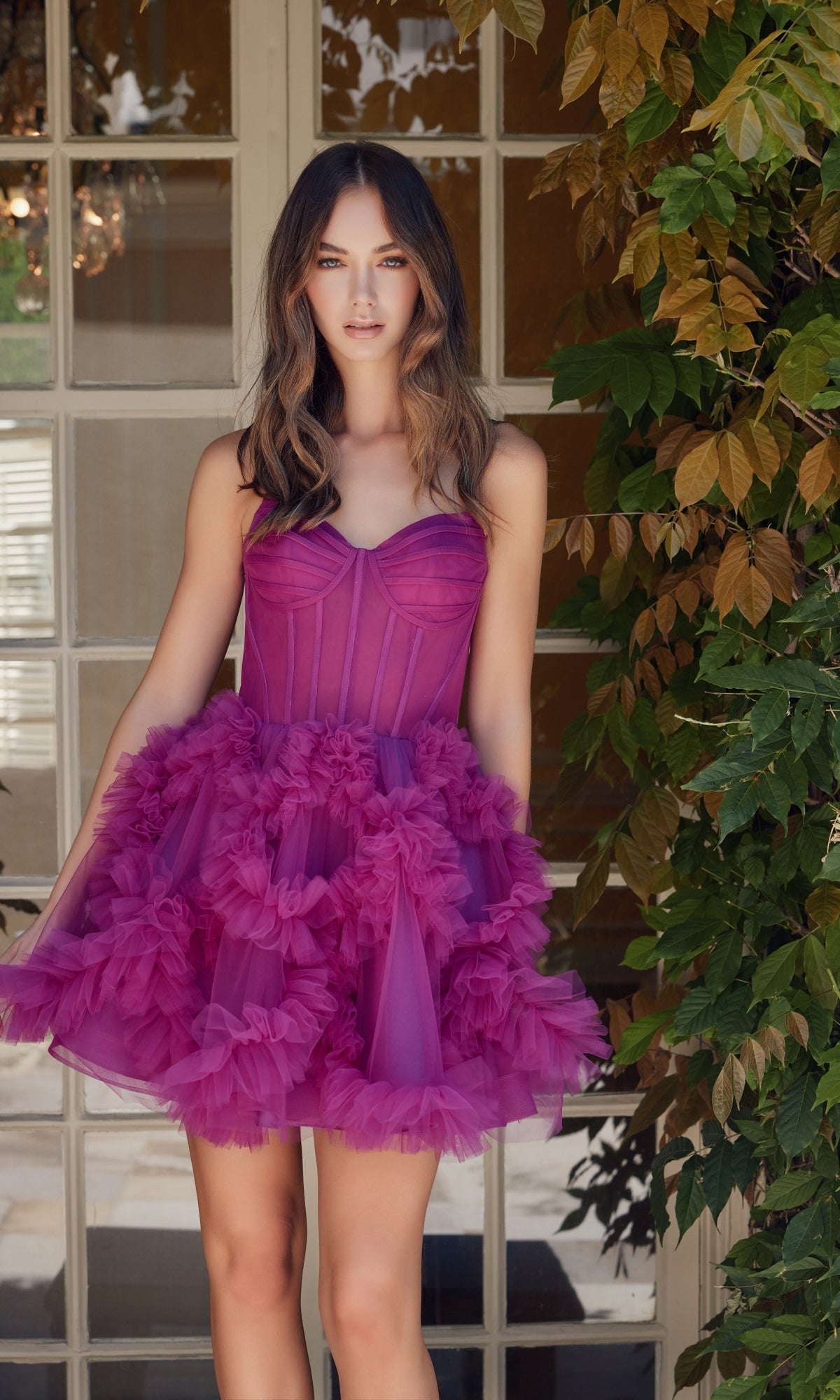 Strapless Short A-Line Homecoming Dress with Ruffles