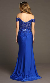 Sequin-Bodice Long Prom Dress: Chicas YG5027