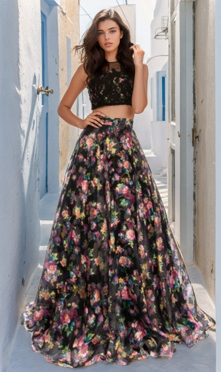 Long And Sassy floral print dress