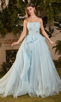 Strapless Long Prom Dress A1021 with Butterflies