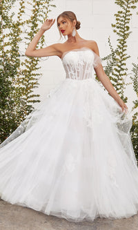 Ladivine White Strapless Ball Gown A1050W