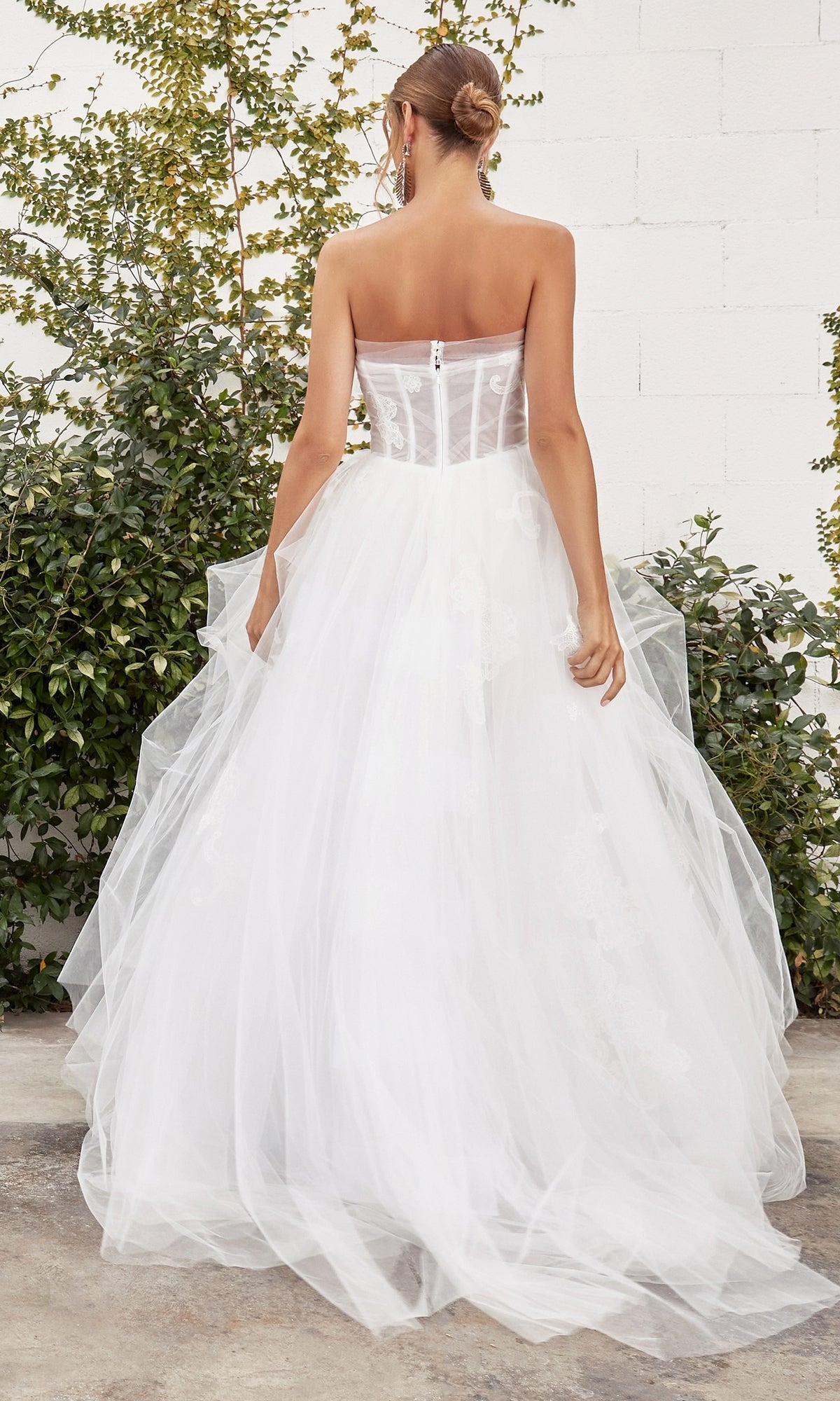 Ladivine White Strapless Ball Gown A1050W