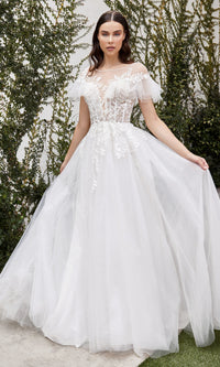 Ladivine White A-Line Wedding Dress A1070W