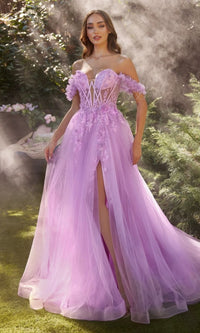 Off-Shoulder Prom Ball Gown: Andrea and Leo A1237