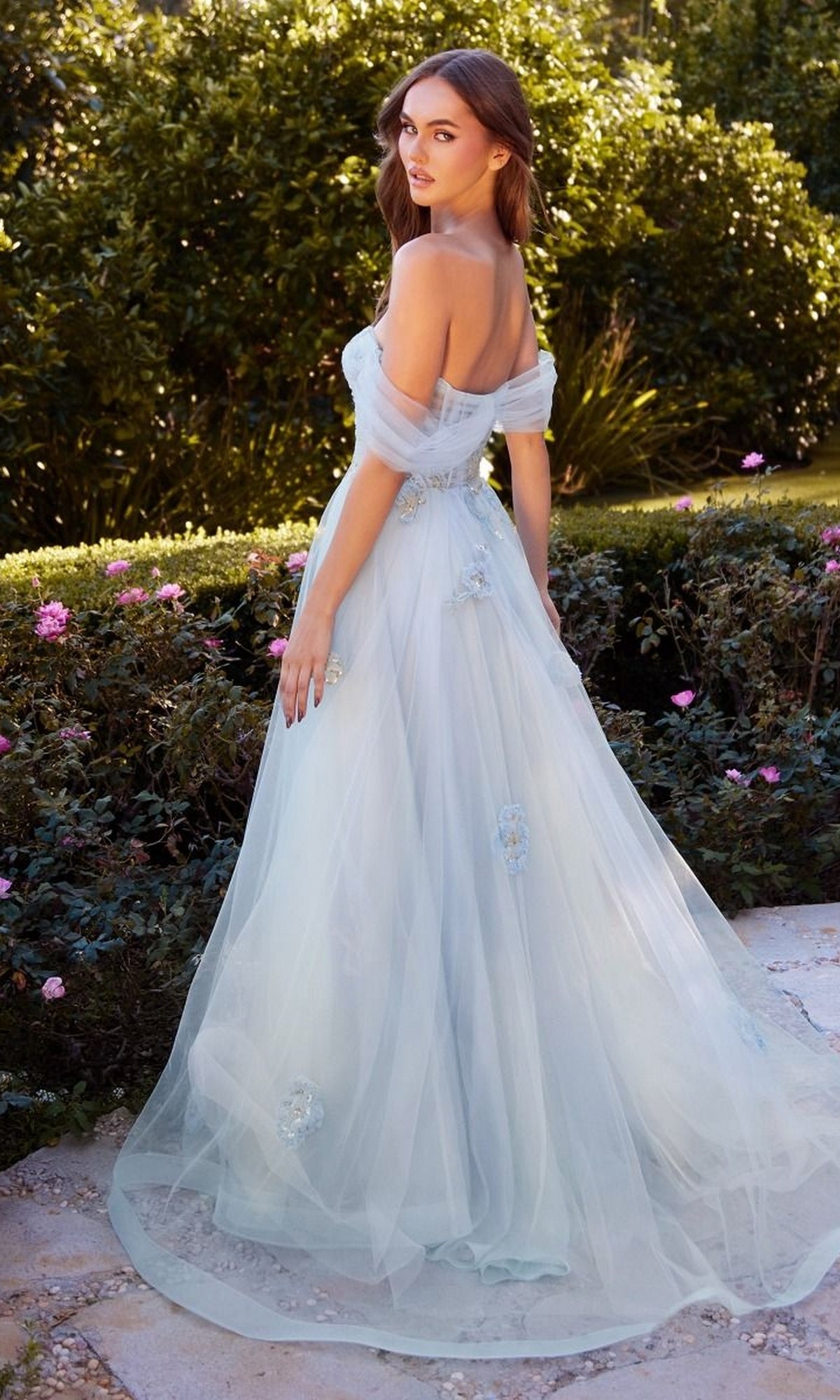 Pastel Blue Prom Ball Gown A1246