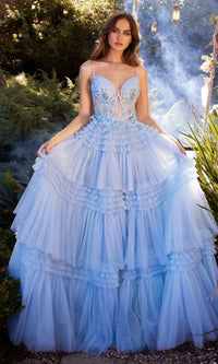 Long Ruffled Prom Ball Gown: Andrea and Leo A1247