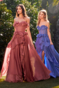 Strapless Ruffled Prom Dress: Andrea and Leo A1341