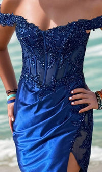 PromGirl Royal Blue Beaded Homecoming Dress PD122S-R