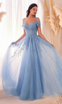 Off-the-Shoulder Long A-Line Prom Dress C154