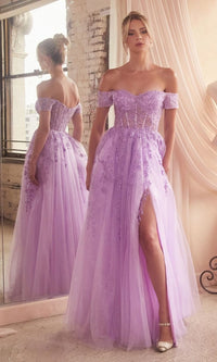 Off-the-Shoulder Long A-Line Prom Dress C154