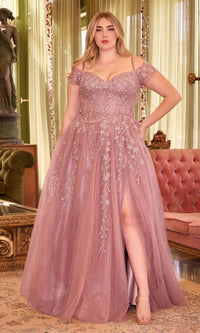 Plus-Size Off-the-Shoulder Long Prom Dress C154C