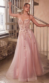 Strapless Blush Pink Long Prom Ball Gown CB142