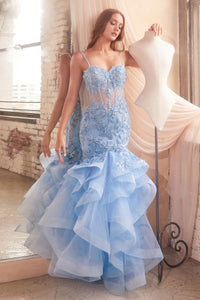 Ruffle Mermaid Prom Dress CC8915 by Ladivine