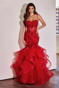 Ruffle Mermaid Prom Dress CC8915 by Ladivine