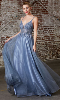 Sheer-Corset Long Prom Ball Gown CD0154