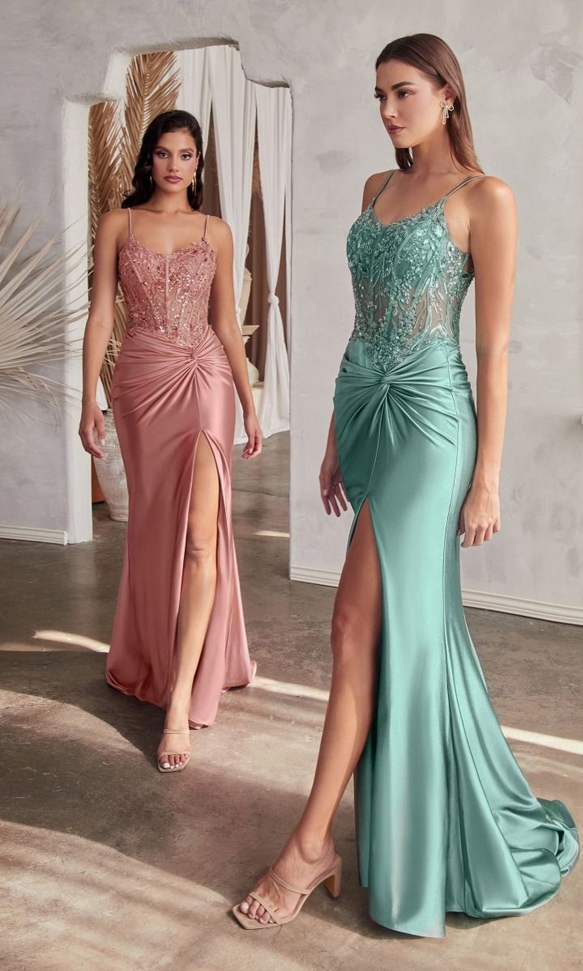 Sheer Waist Prom Dresses