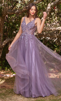 Sleeveless V-Neck A-Line Prom Dress CD0181