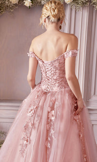 Off-Shoulder Long Sweetheart Prom Ball Gown CD0185