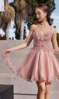 Short Homecoming Dress  CD0213 with Embroidery