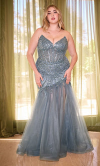 Plus-Size Long Mermaid Prom Dress CD0214C