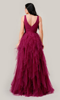 V-Neck Layered Long A-Line Prom Ball Gown CD347