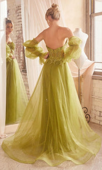 Long Sleeve Strapless Long A-Line Prom Dress CD830