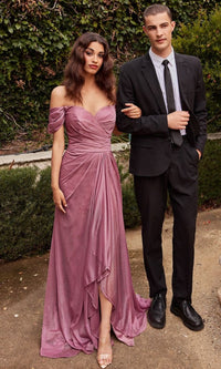 Wrap-Waist Long Glitter Prom Dress CD878