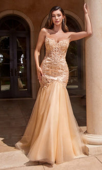 Strapless Long Lace Mermaid Prom Dress CDS482