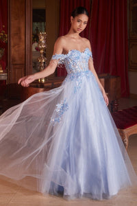 Light Blue Prom Ball Gown CDS490 by Ladivine