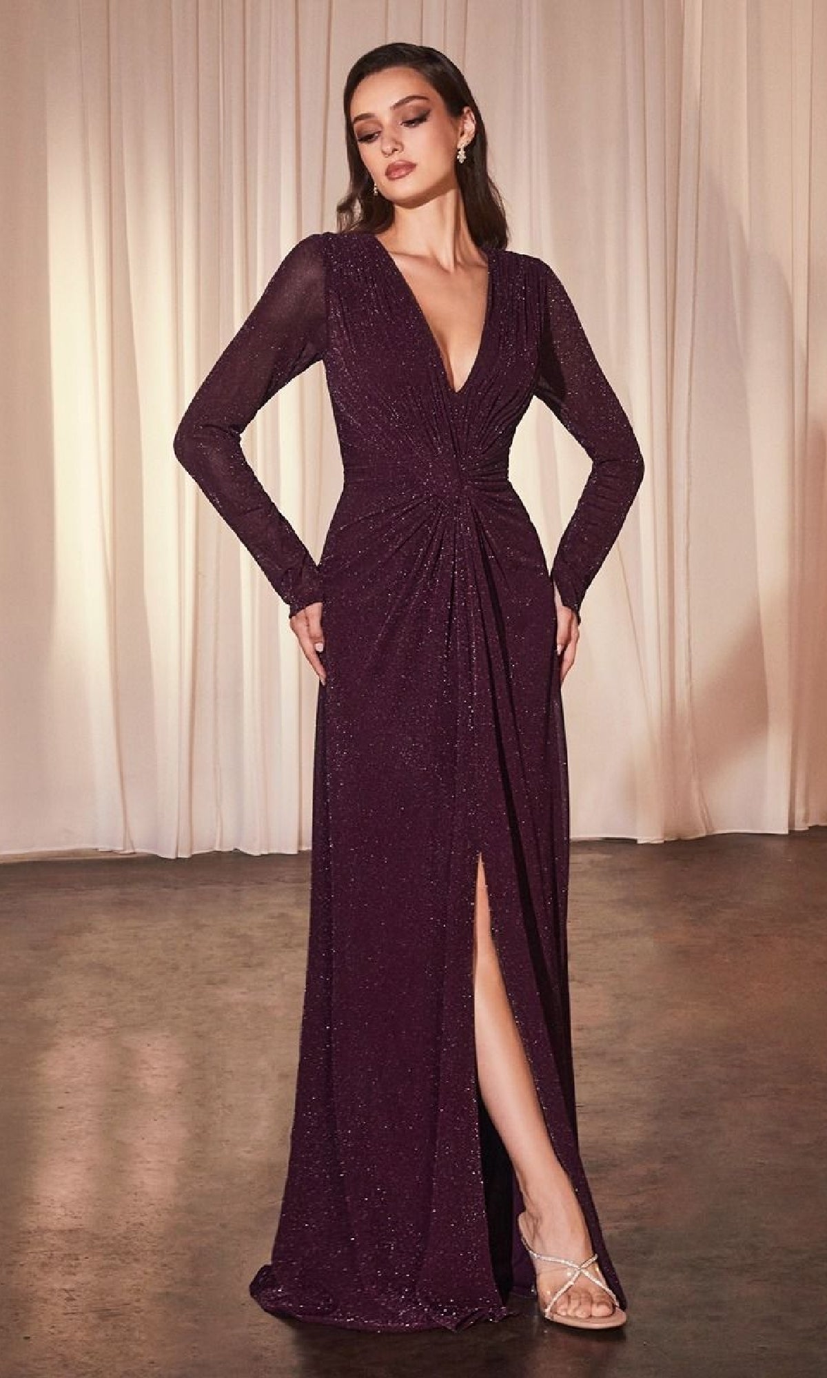 Long Sleeve Long Formal Dress: Ladivine CK2989