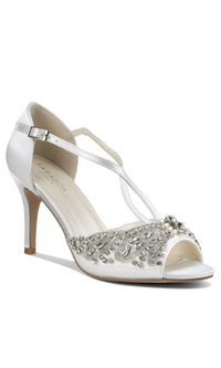 Elin Ivory Satin Prom Shoes: Paradox London P2204