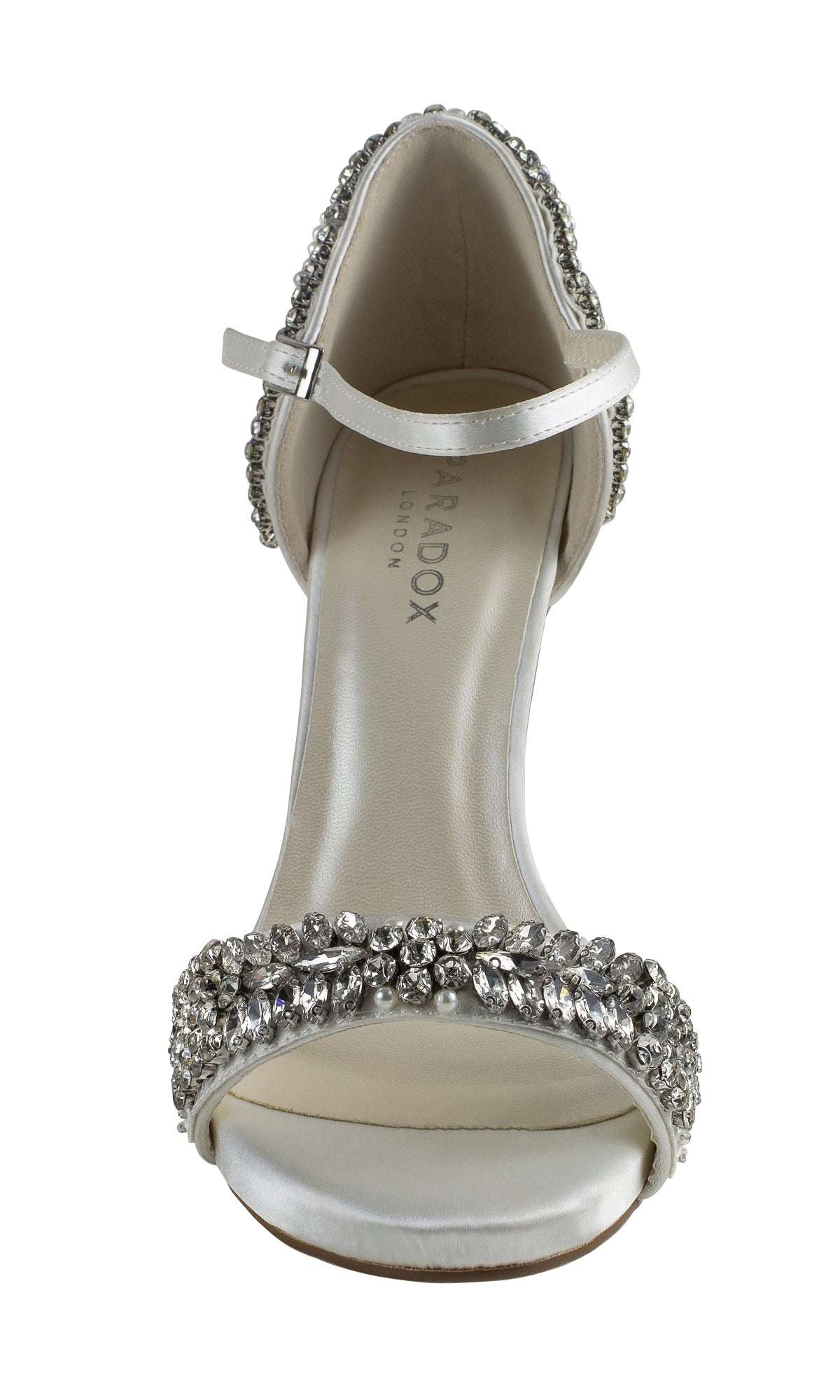 Elodie Ivory Satin Prom Shoes: Paradox London P2107