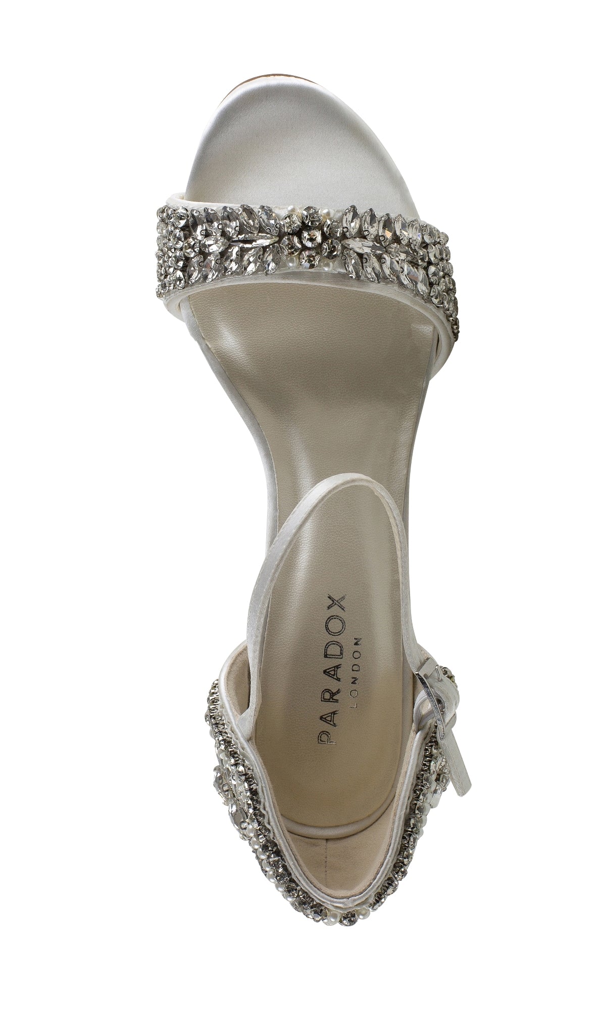 Elodie Ivory Satin Prom Shoes: Paradox London P2107