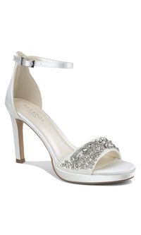 Enya Ivory Satin Prom Shoes: Paradox London P2203