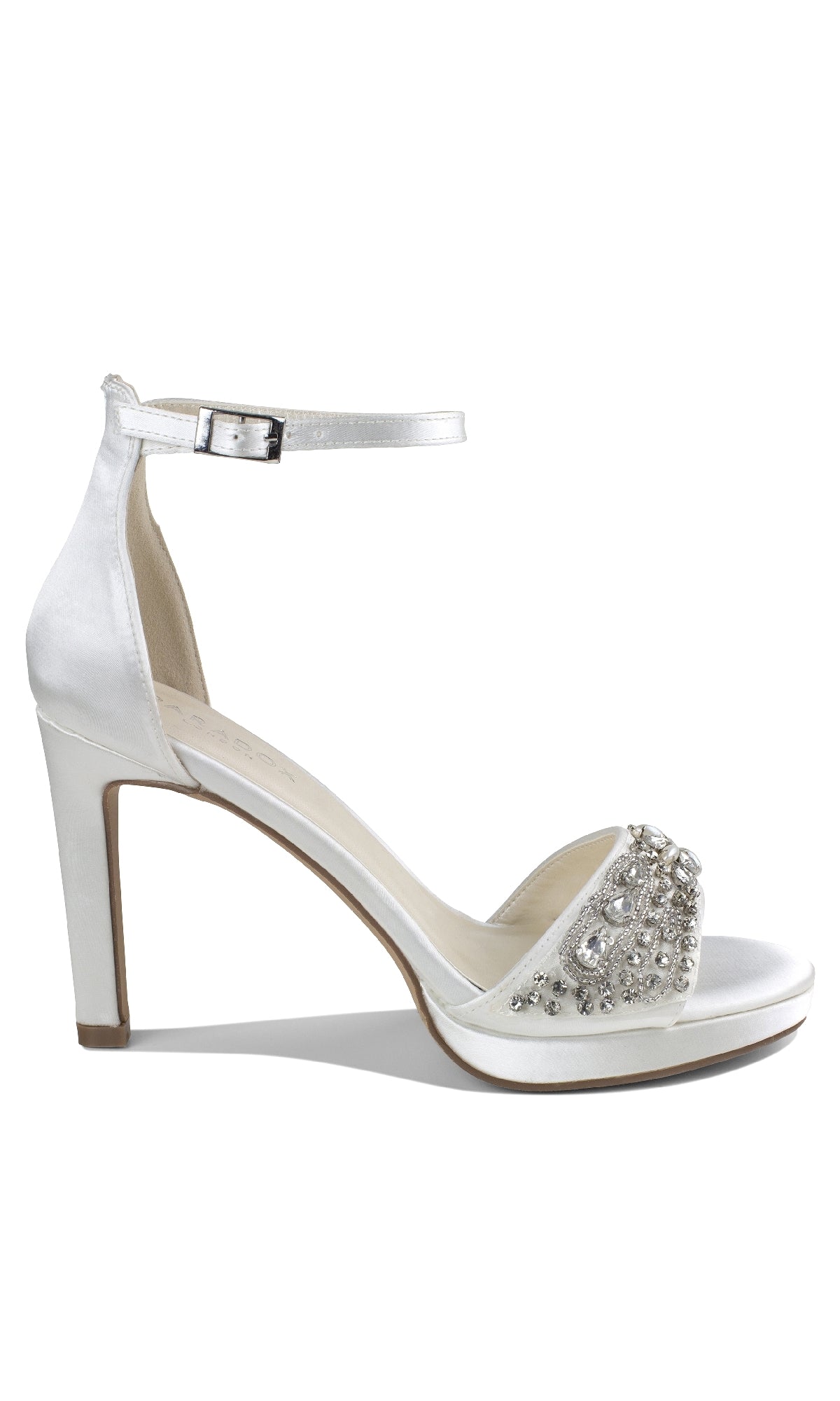 Enya Ivory Satin Prom Shoes: Paradox London P2203