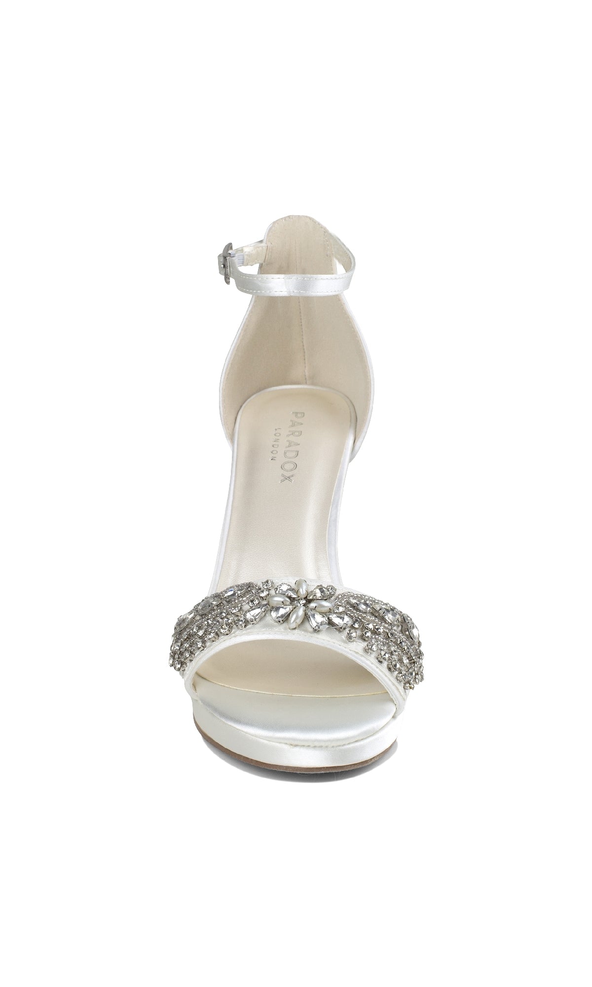 Enya Ivory Satin Prom Shoes: Paradox London P2203