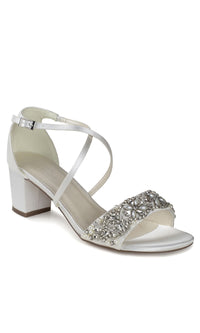 Evangeline Ivory Satin Prom Shoes: Paradox London P2200