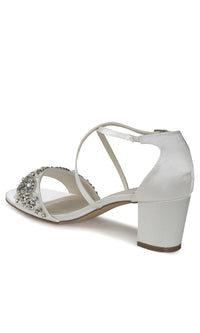 Evangeline Ivory Satin Prom Shoes: Paradox London P2200