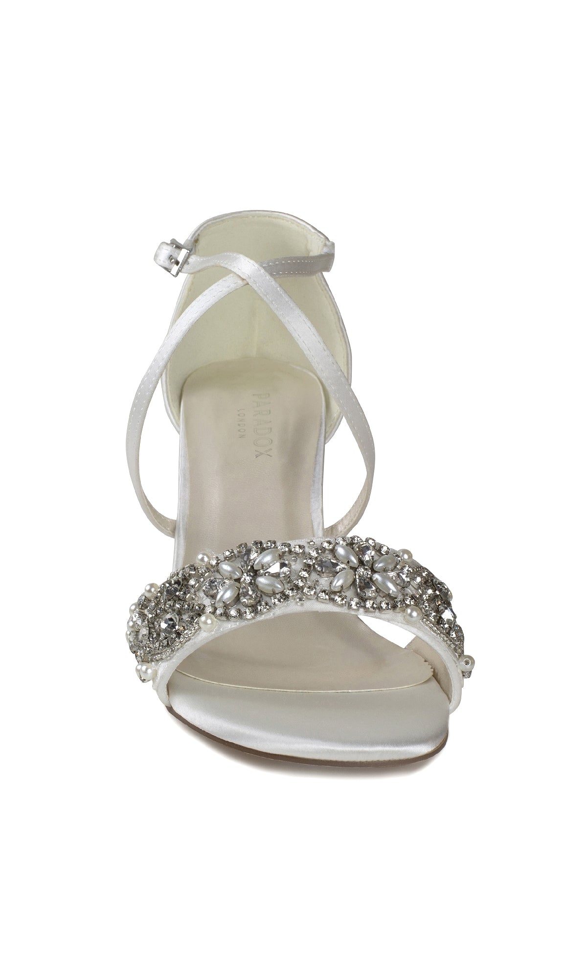 Evangeline Ivory Satin Prom Shoes: Paradox London P2200