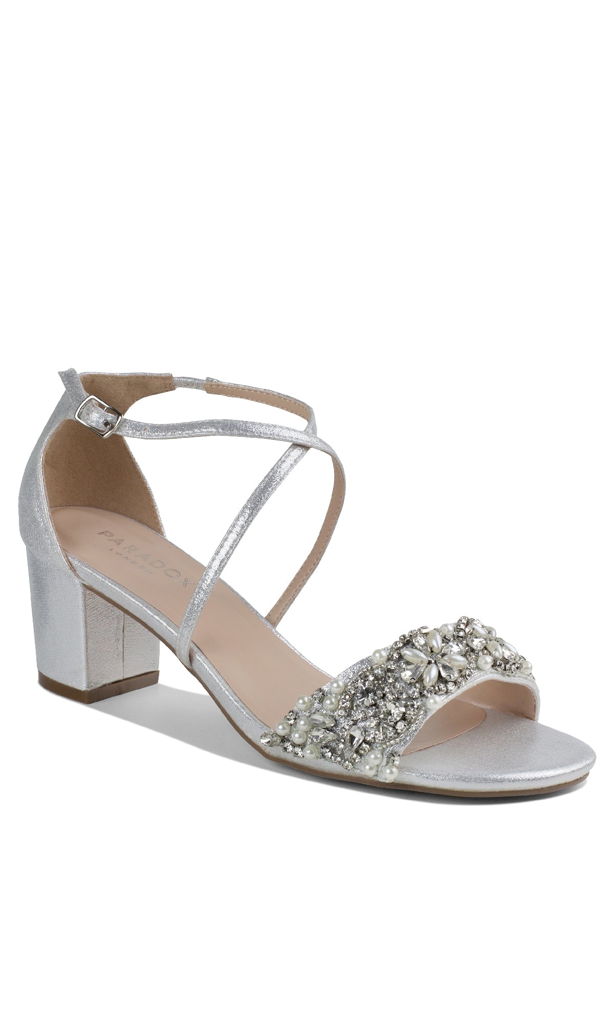 Evangeline Silver Prom Shoes: Paradox London P2201