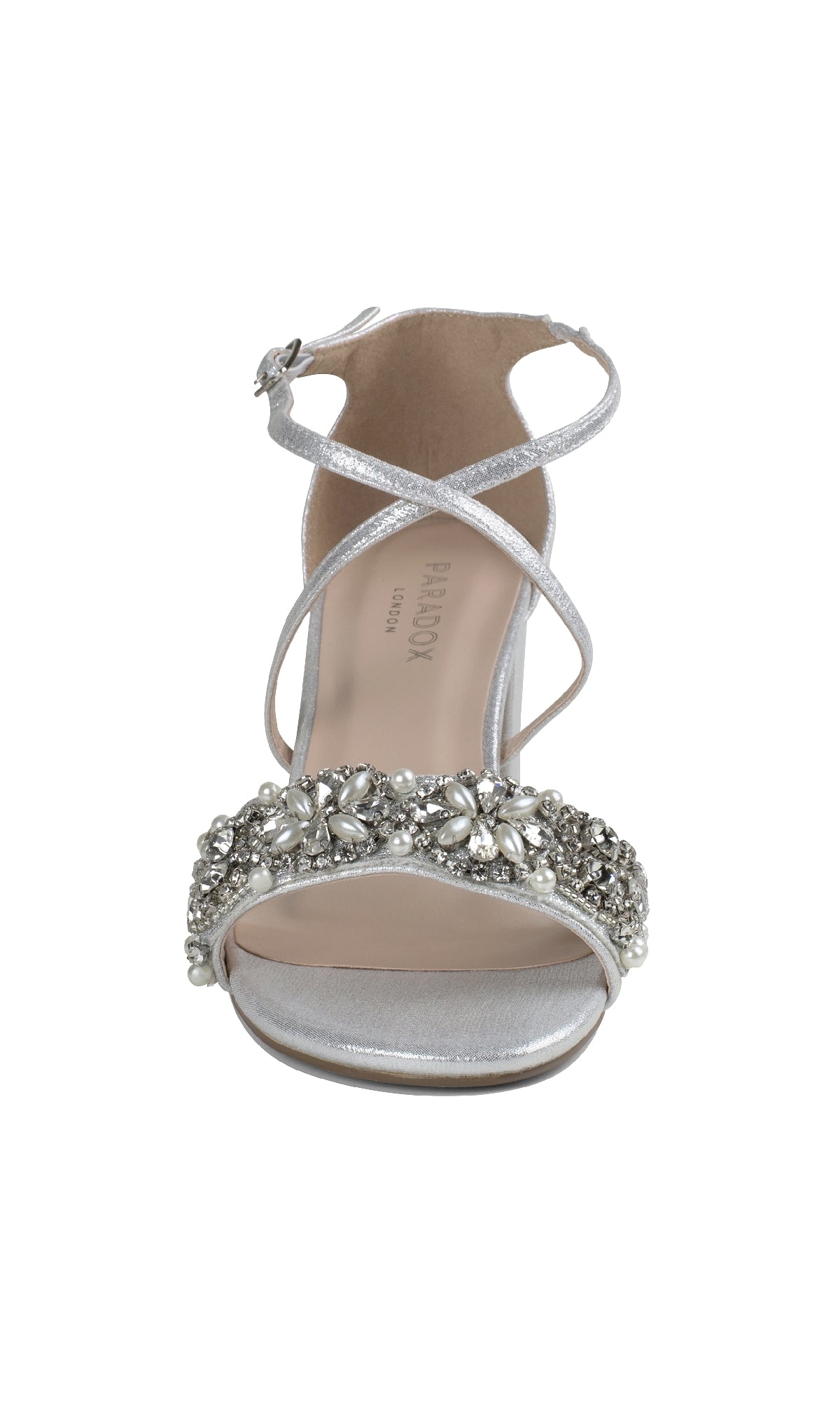 Evangeline Silver Prom Shoes: Paradox London P2201