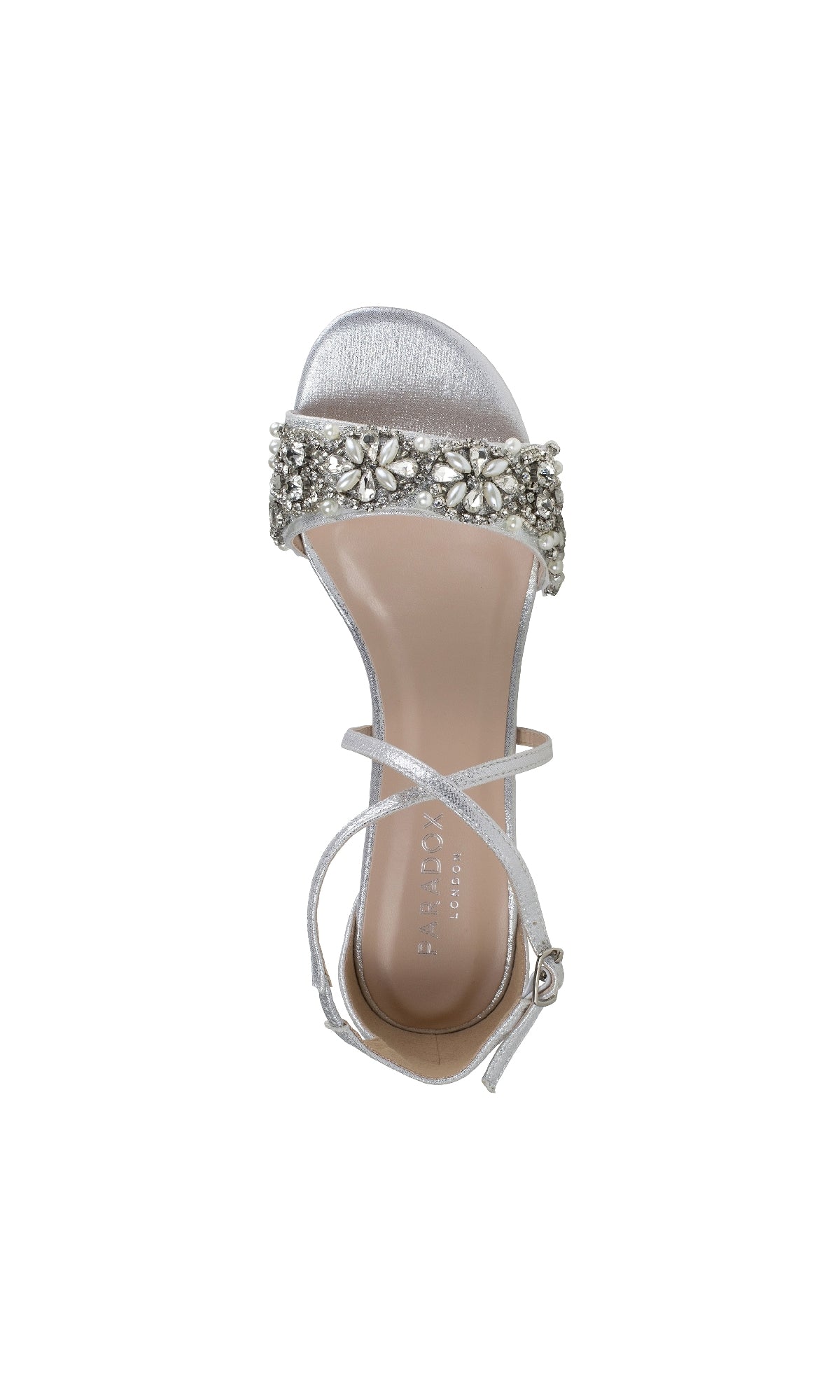 Evangeline Silver Prom Shoes: Paradox London P2201