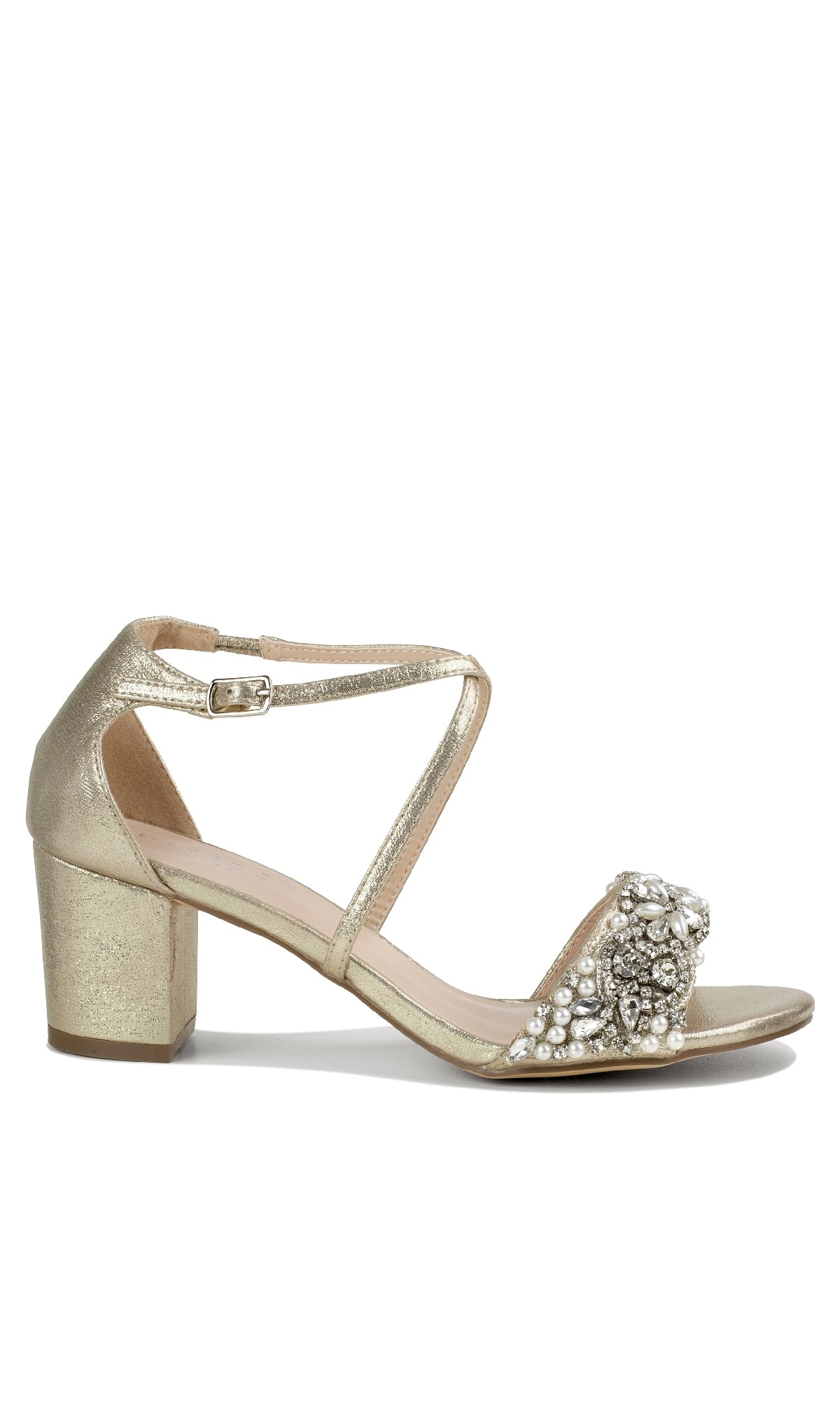 Evangeline Champagne Prom Shoes: Paradox London P2202