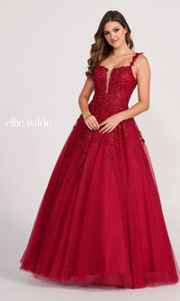 Long Glitter Prom Ball Gown: Ellie Wilde EW120014