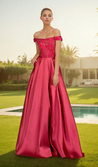 Off-the-Shoulder Long Prom Dress: Chicas XR6007