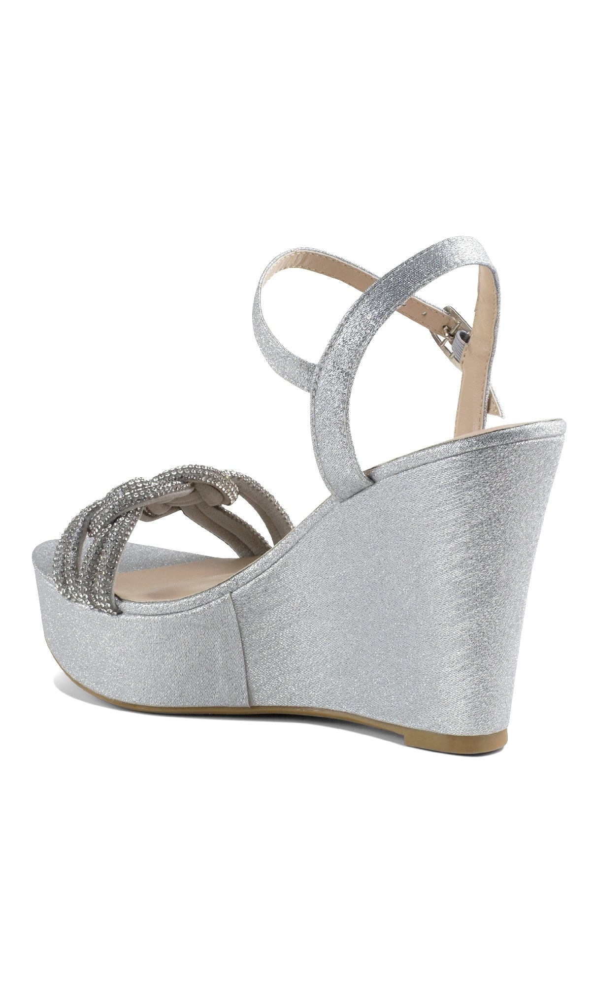 Gemini Silver Glitter Wedge Prom Shoes: Touch Ups 4649