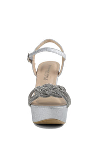 Gemini Silver Glitter Wedge Prom Shoes: Touch Ups 4649